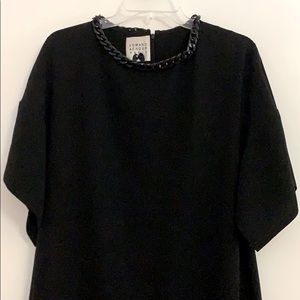 Edward Achour Paris Black Chain Shift Dress